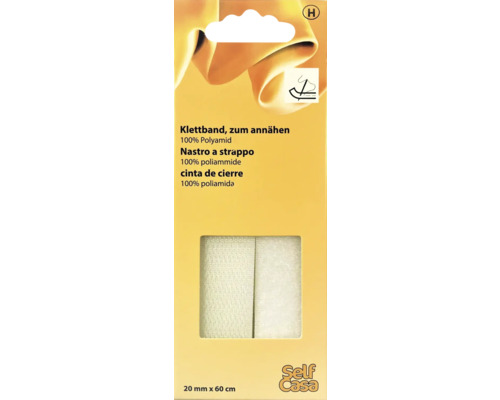 Nähbares Klettband aus Polyamid, 20 Millimeter mal 60 Zentimeter