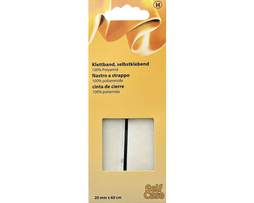 Selbstklebendes Klettband aus Polyamid, 20 mm x 60 cm