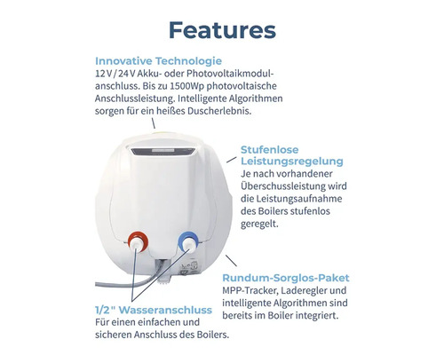 Appareil de chauffage avec des informations sur la technologie innovante, le contrôle continu de la puissance et un pack tout compris.