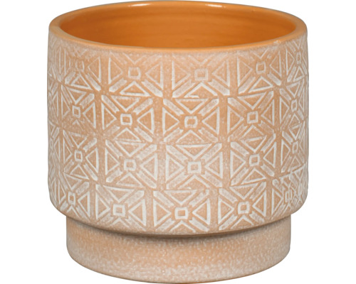Pot de fleurs Passion for Pottery grès cérame motif 20 x 20 x 18 cm orange