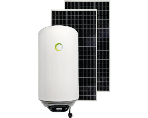 Système solaire avec deux panneaux et chauffe-eau