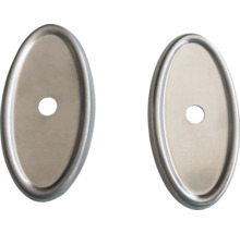 Zwei ovale Rosetten aus Metall mit Loch