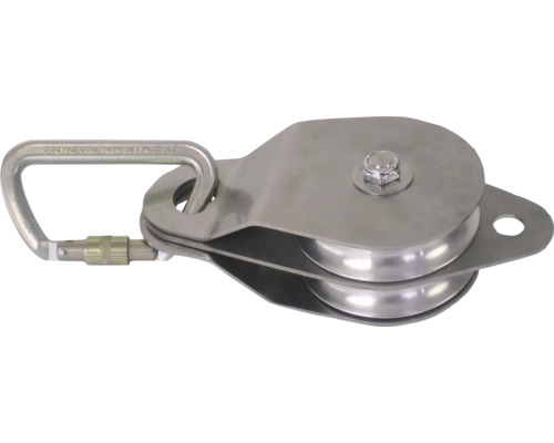 Poulie de renvoi double avec mousqueton