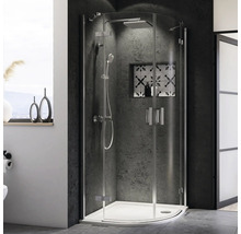 Runddusche Drehtür Breuer Panorama R550 90x90 cm Klarglas Profilfarbe chrom