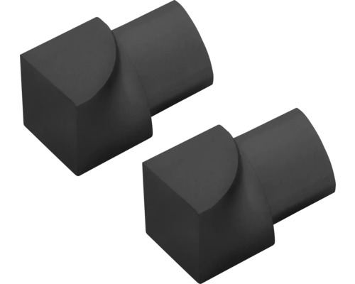 Angle intérieur DURAL Durondell noir mat 10 mm 2 pièces Deux connecteurs d''angle en métal