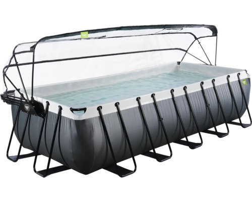 Piscine à cadre en acier rectangulaire avec couverture