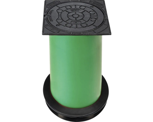 Couvercle de puits télescopique sans aération DN 315 mm classe de charge B 125 avec tube vert