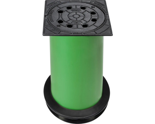 Couvercle de puits télescopique avec aération DN 315 mm classe de charge B 125 avec tube vert