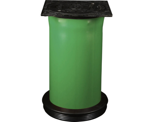 Couvercle de puits télescopique DN 315 étanchéité à l'eau du quotidien et anti-blocage classe de charge D 400 avec tube vert