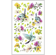 Wandtattoo mit Vogel- und Blumenmotiven