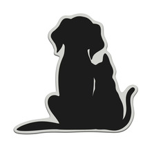 Ministicker chat et chien 3D 1 pce