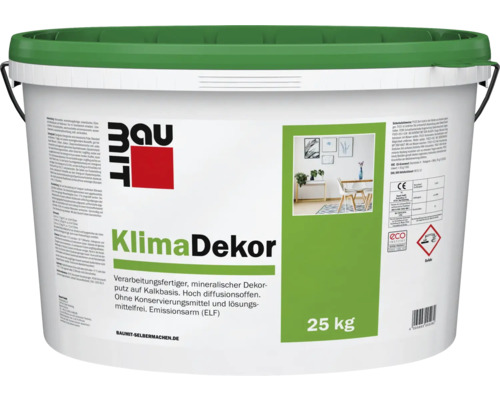 Baumit Pastöser KlimaDekor Kalkputz mit Kratzputzstruktur 1,5 mm weiß 25 kg Eimer mit mineralischem Dekorputz KlimaDekor von Baumit, gebrauchsfertig, 25 Kilogramm