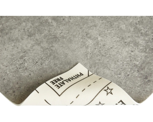 Dalle de sol grise avec mention sans phtalate