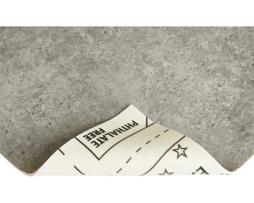 Carreau de vinyle gris avec la mention sans phtalate