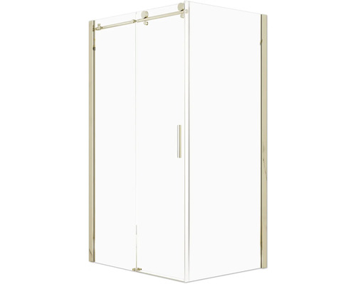 Duschkabine mit Schiebetür aus Glas und Metallrahmen