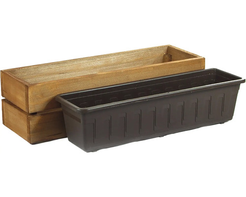 Blumenkasten aus Holz und Kunststoff