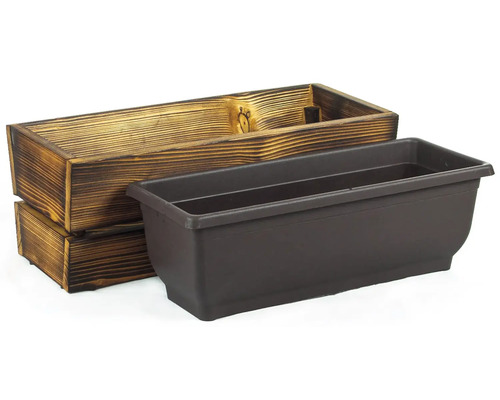 Holzblumenkasten mit Kunststoffeinsatz