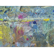 Papier peint panoramique intissé impression numérique 101126 Magic Walls Mur de pierre bleu 8 pces 372 x 280 cm