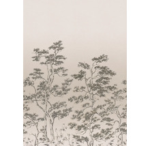 Papier peint avec motifs d''arbres et de plantes