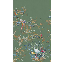 Papier peint avec motif d''oiseaux et de fleurs