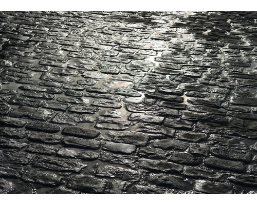 Papier peint panoramique intissé impression numérique 363708 Magic Walls Pavé noir 7 pces 371 x 265 cm