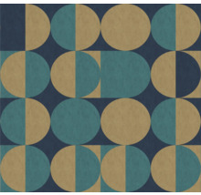 Tapete mit geometrischem Muster aus Kreisen und Quadraten