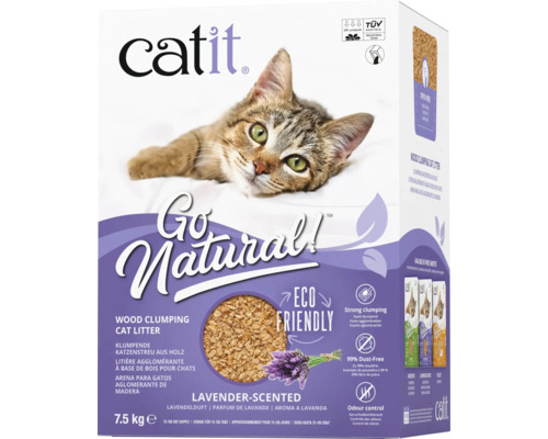 Litière pour chat Catit litière agglomérante à base de bois 7,5kg parfum lavande