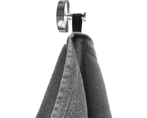 Crochet porte-serviettes avec serviette grise