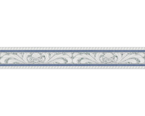 Frise 6816-45 Only Borders ornement bleu blanc 5 m x 10 cm Bordure décorative pour carreaux muraux avec motif floral