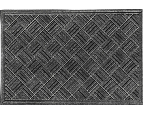 Paillasson en caoutchouc tapis éco Contures gris 80x120 cm