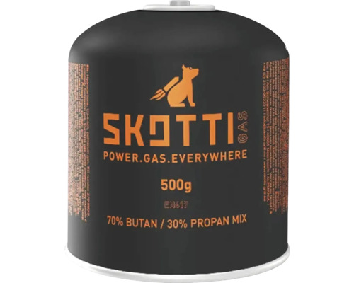SKOTTI Gaskartusche 500g EN 417 Schraubkartusche Skotti Gaskartusche mit 500 Gramm Füllgewicht und 70 Prozent Butan und 30 Prozent Propan Mischung