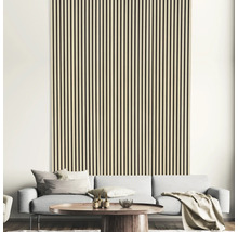 Szene mit Akustikpaneelen an der Wand über einem Sofa