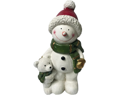 Décoration Bonhomme de neige avec ours h 44cm Décoration Bonhomme de neige avec ours h 44cm