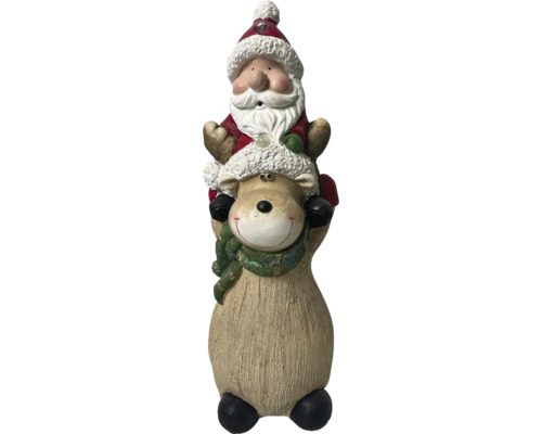 Renne à LED avec Père Noël h 56 cm Renne à LED avec Père Noël h 56 cm