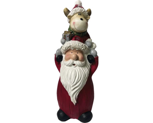 Père Noël à LED avec renne h 54 cm Père Noël à LED avec renne h 54 cm
