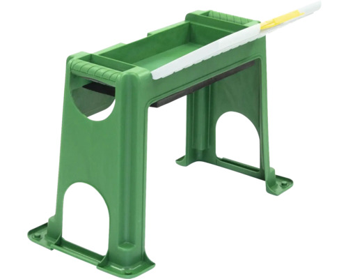 Support à peinture vert avec racloir à peinture