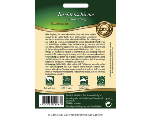 Samenpackung Insektenschirme Blütenmischung