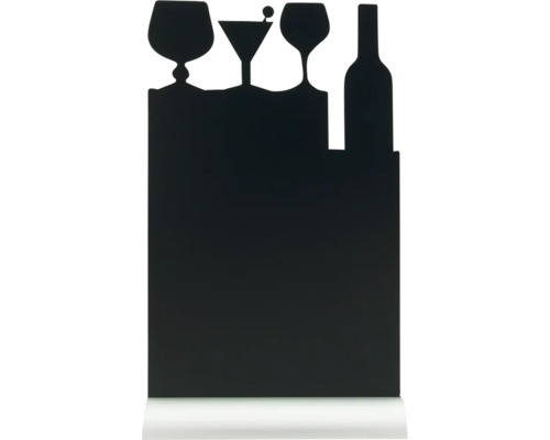 Tableau noir forme Cocktail noir 34,5x21x6 cm