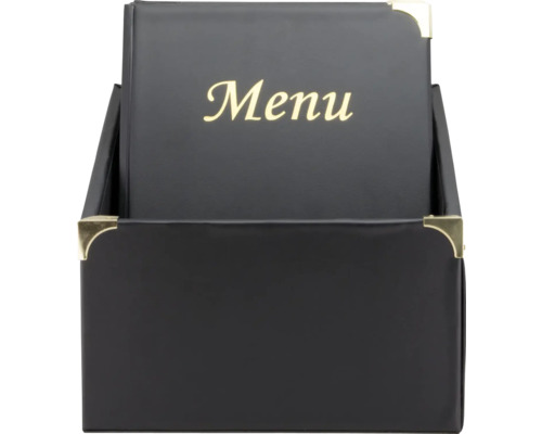 Présentoir pour menus DIN A4 noir boîte de 10