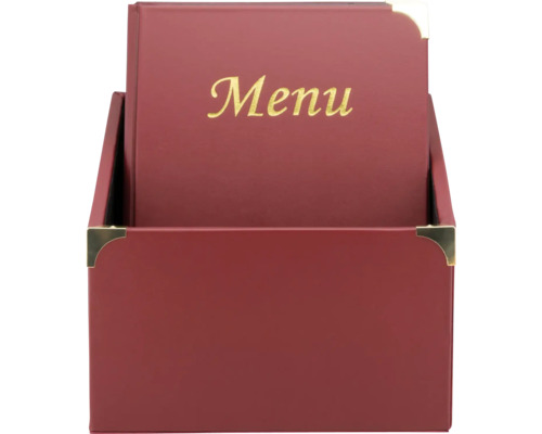 Présentoir pour menus DIN A4 bordeaux boîte de 10