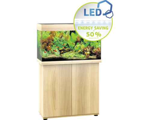 Komplett Aquarium mit Unterschrank, LED Beleuchtung und Fischen