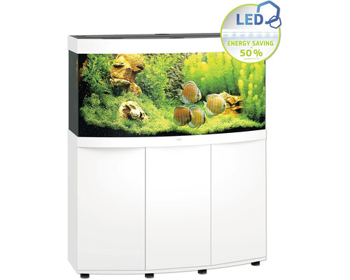 Komplett Aquarium mit Unterschrank, Pflanzen und Fischen, inklusive LED Beleuchtung