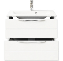 Badmöbel-Set Pelipal Sunline 300 BxHxT 67 x 49,9 x 48 cm Frontfarbe weiß hochglanz Badmöbelset 2-teilig mit Waschtisch Mineralmarmor