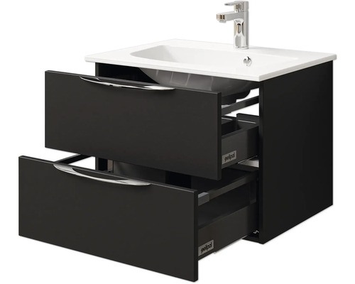 Waschtischunterschrank mit zwei Schubladen und Waschbecken