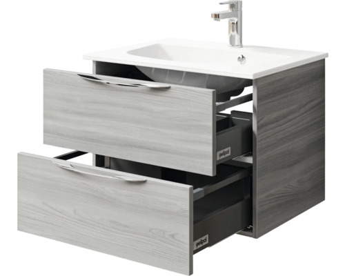 Meuble sous-lavabo avec deux tiroirs et lavabo