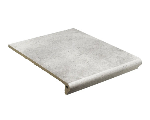 Steinzeug Florentinerstufe Capra hellgrau 24,5 x 32 cm Keramik Beckenrandstein mit abgerundeter Kante