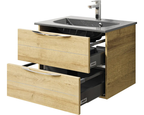 Meuble sous-vasque avec deux tiroirs et lavabo