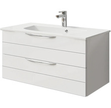Waschtischunterschrank mit zwei Schubladen und Aufsatzwaschbecken