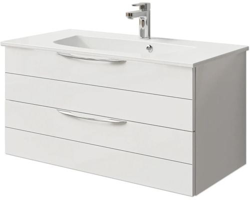 Meuble sous-vasque avec deux tiroirs et vasque à poser
