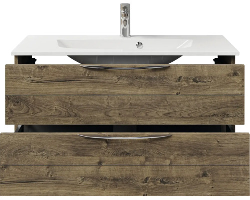 Meuble sous-lavabo avec deux tiroirs et lavabo